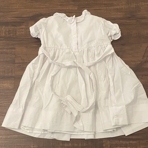 Little Louanne White Smocked Dress with Rainbow Smocking Size 3T - Picture 5 of 5